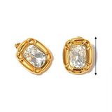 Crystal halo Gold Earrings