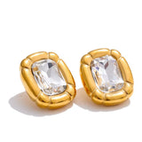 Crystal halo Gold Earrings