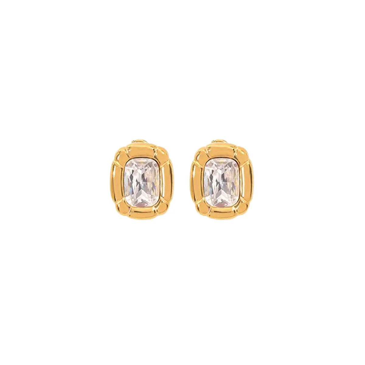 Crystal halo Gold Earrings