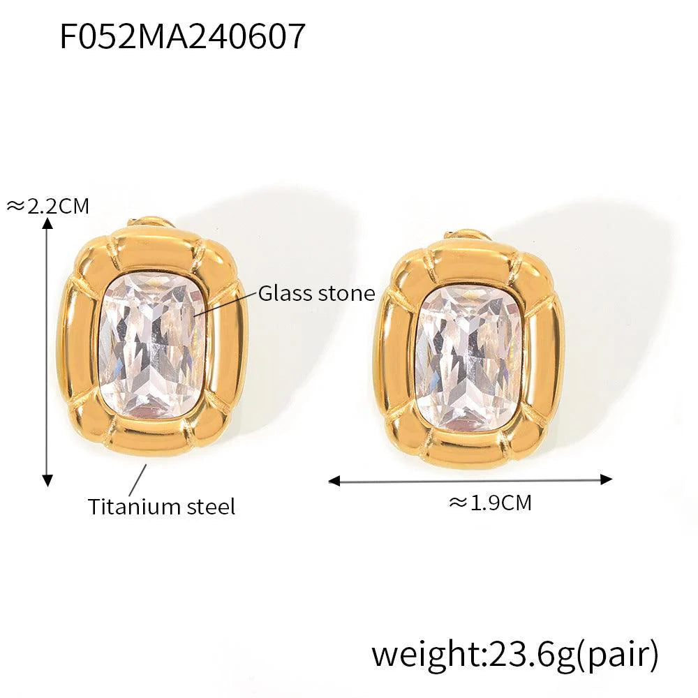 Crystal halo Gold Earrings