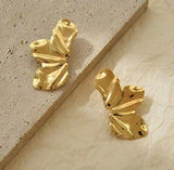 Abstract Sculpt Gold Stud Earrings – Modern Luxe Statement Design - Rare Jewels