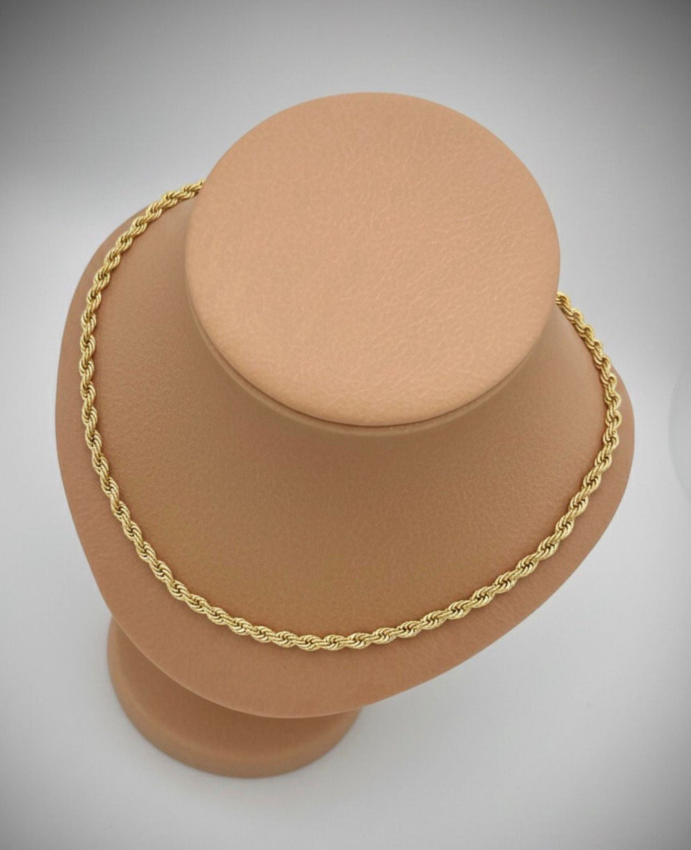 Classic Gold Rope Chain Necklace - Rare Jewels