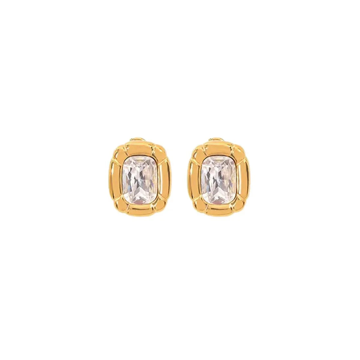 Crystal halo Gold Earrings - Rare Jewels