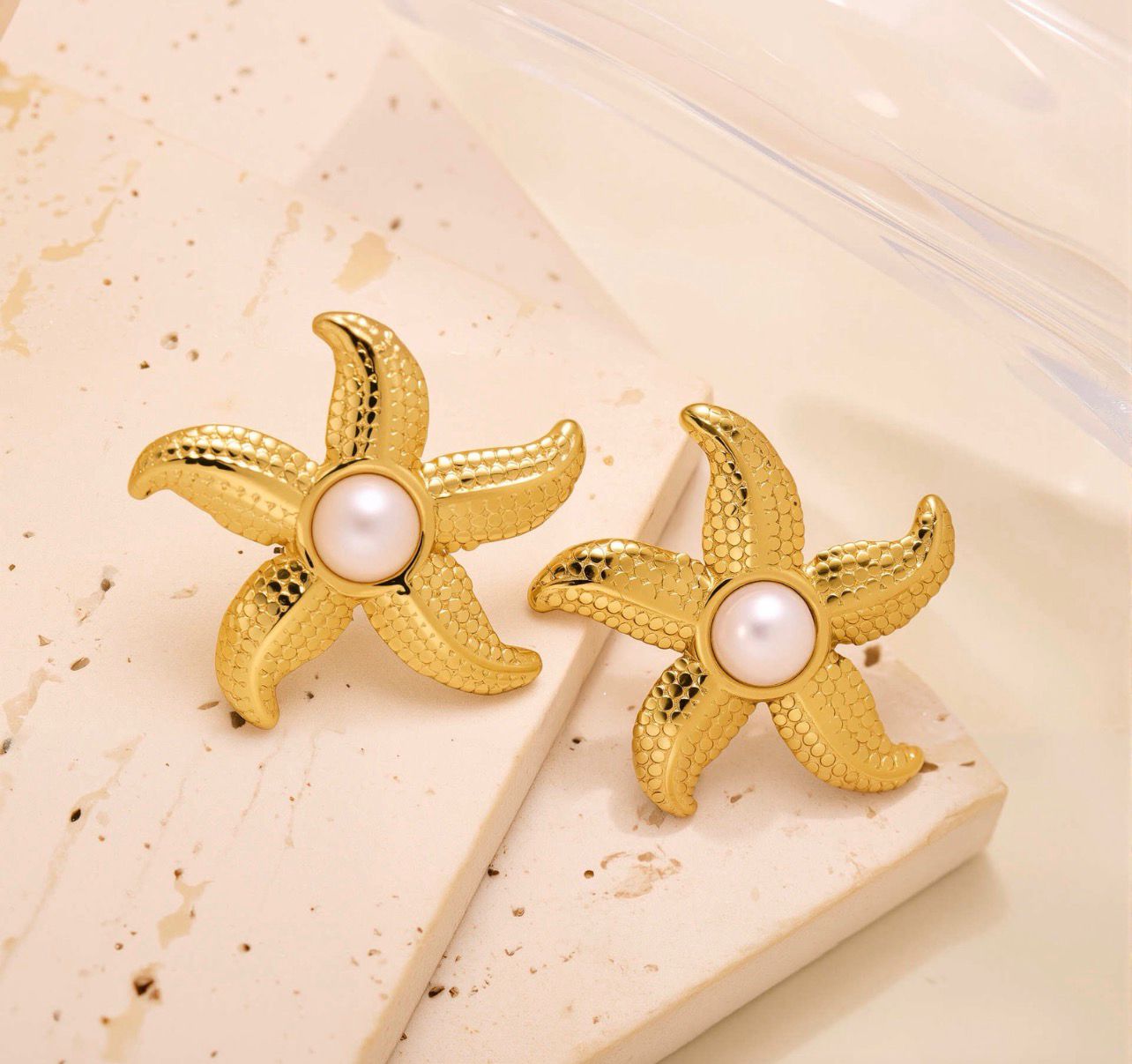 Luxury Starfish Pearl Stud Earrings - Rare Jewels