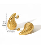 Molten Gold Drop Stud Earrings – Modern Sculpted Design - Rare Jewels